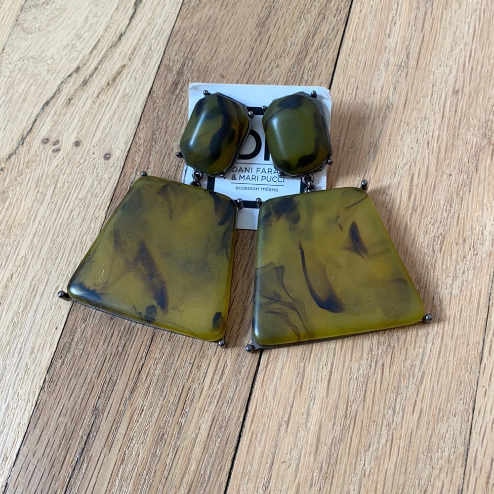 Acrylic earrings in light green - light weight